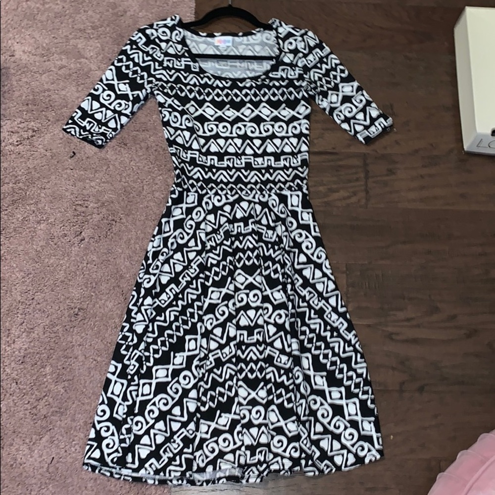 Patterned fit and flare dress